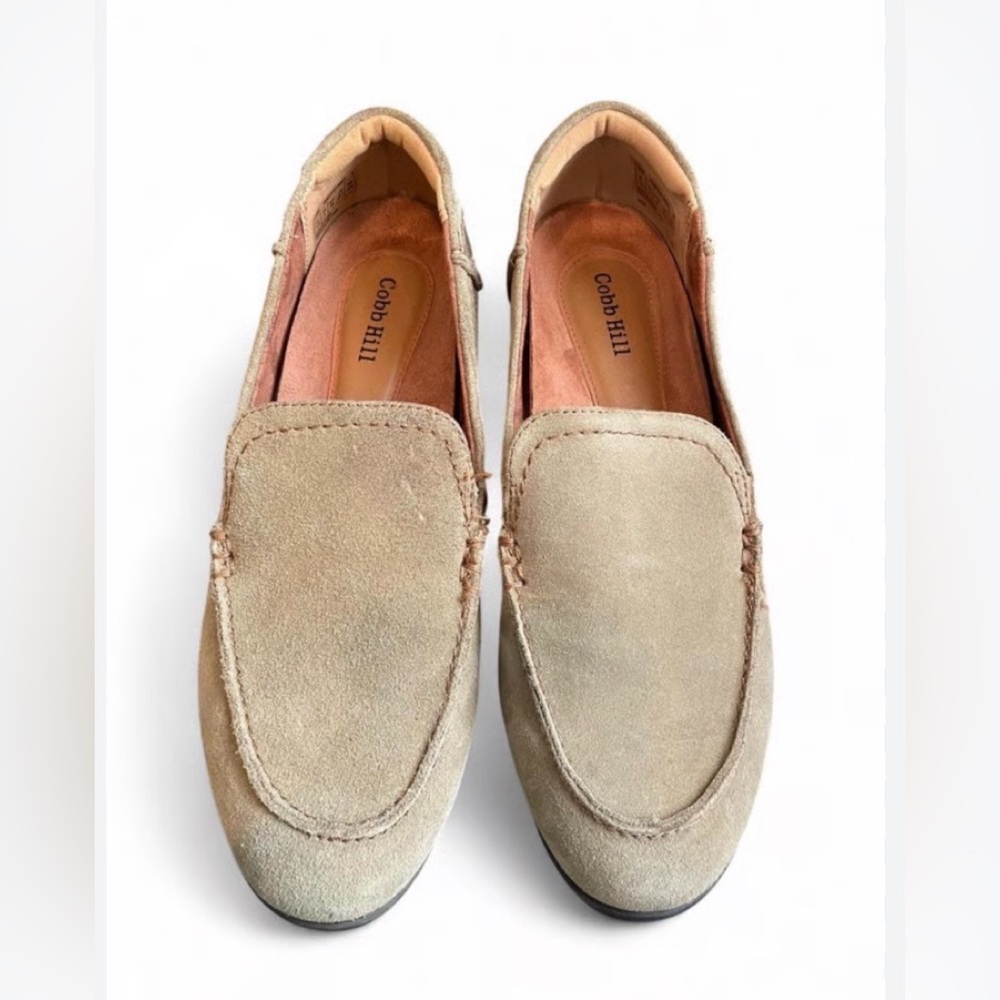 Cobb Hill $165 Crosbie Moc Women's Green Suede Leather Loafers Work‎ Shoes Sz 8